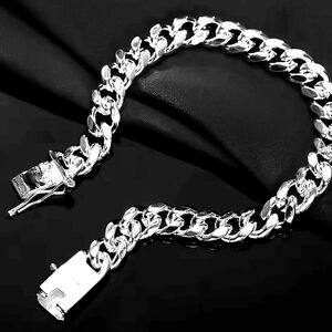 Chunky Silver Cuban Link Bracelet